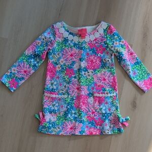 Lily Pulitzer Multi Color Floral Tunic Dress Toddler Xs 2-3Y